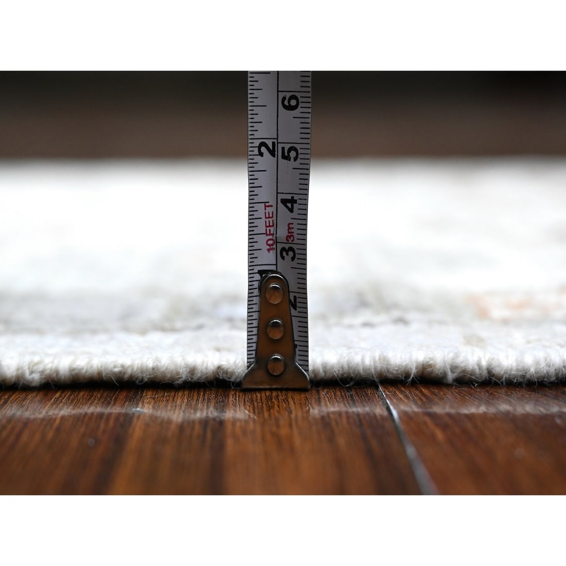 Sand White Afghan Angora Oushak Hand Knotted Mat Oriental Rug - 5