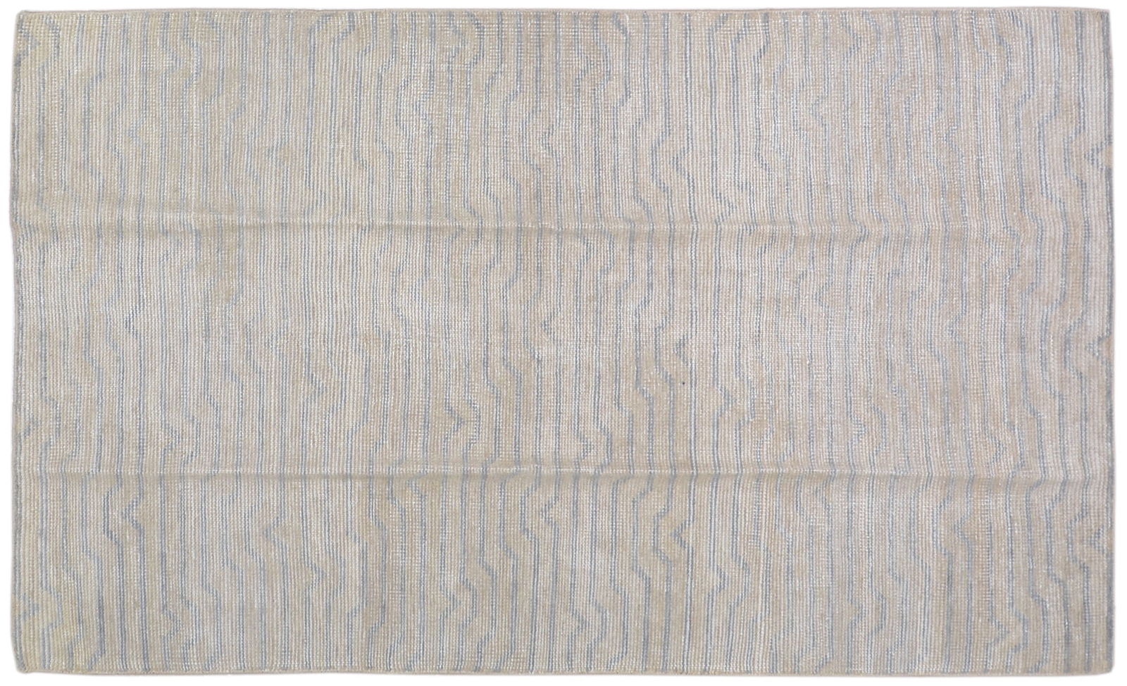 INDIAN HAND KNOTTED WOOL/BAMBOO RUG (1 of 6)