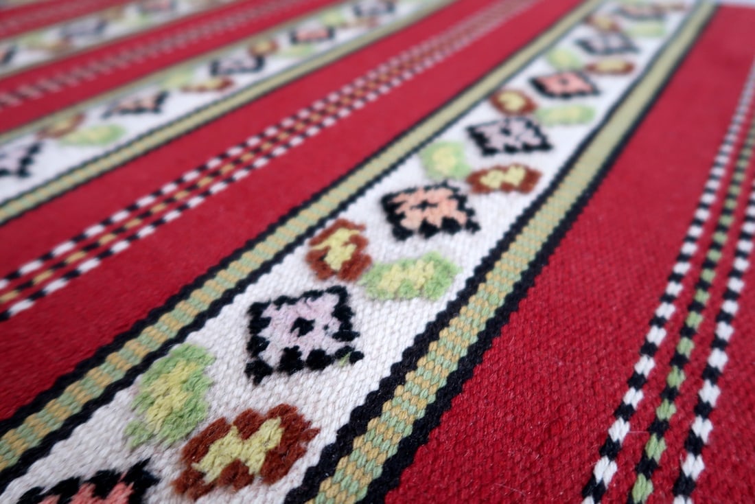 Handmade vintage Persian Ardabil runner 2' x 6.5' (61cm x 201cm) 1970s - 5