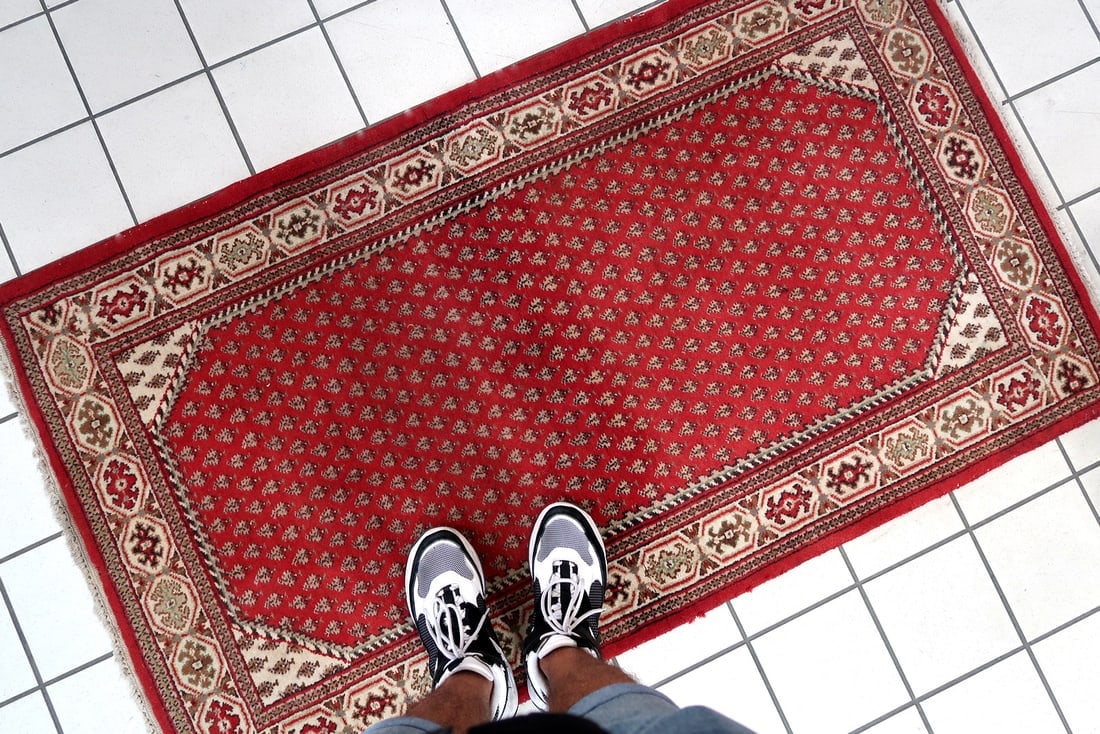 Handmade vintage Indian Seraband rug 3' x 5.2' (92cm x 161cm) 1970s - 9