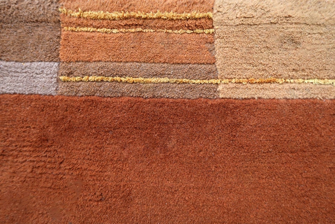 Handmade vintage Tibetan Khaden rug 4' x 5.3' (122cm x 163cm) 1970s - 8