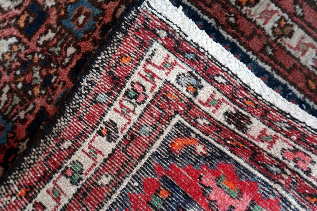 Handmade vintage Persian Hamadan rug 2' x 2.8' (62cm x 86cm) 1970s - 7