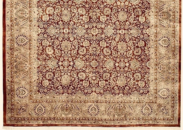 Hand Knotted Indo-Tabriz Red Wool Oriental Area Rug Carpet 8'10" x 11'10" - 2
