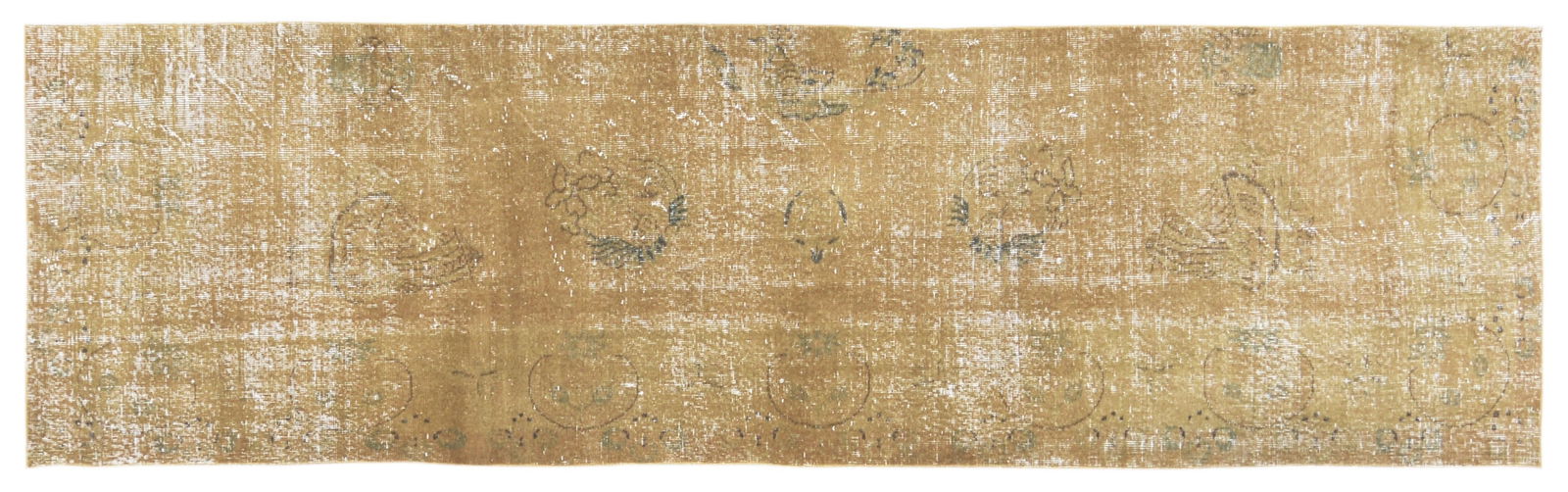 TURKISH HAND KNOTTED WOOL RUG: Title: TURKISH HAND KNOTTED WOOL RUG Size: 3X10'8 Age: VINTAGE Origin: TURKISH Style: ANATOLIAN Material: WOOL Care: PROFESSIONAL Structure: HAND KNOTTED Design: ANATOLIAN Reserve: $375.00 Shipping: