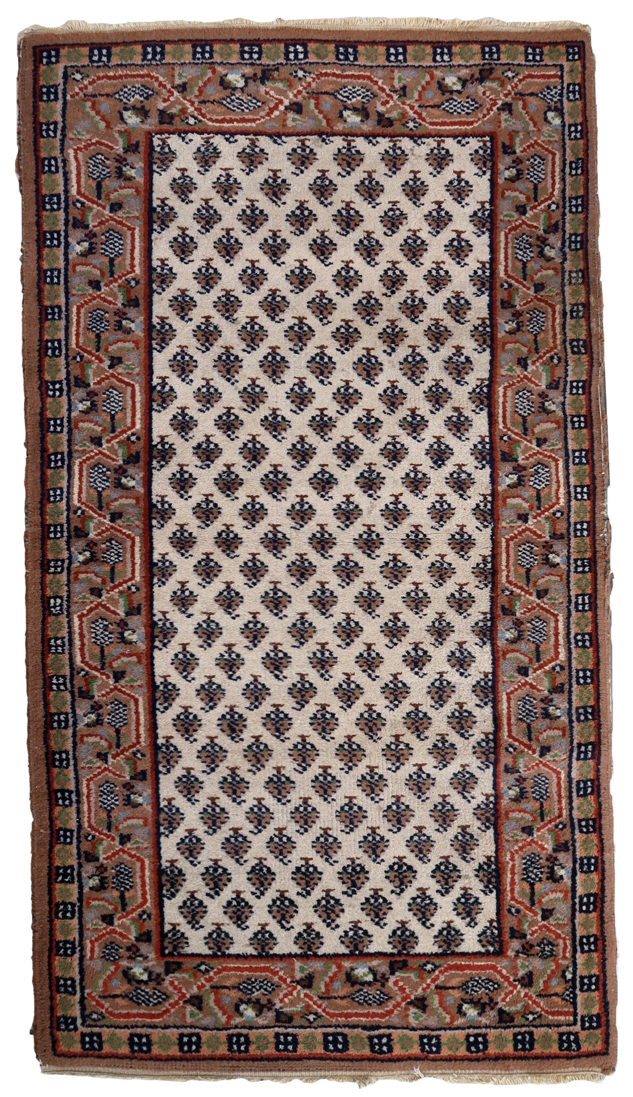 Handmade vintage Indian Seraband rug 2.3' x 4.5' (72cm x 139cm) 1970s (1 of 10)