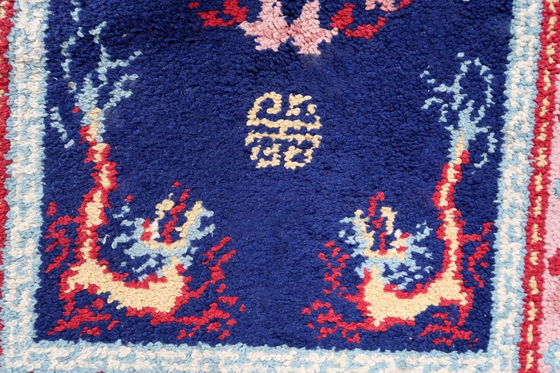 Vintage French Savonnerie rug 2.9' x 4.5' (90cm x 140cm) 1960s - 4