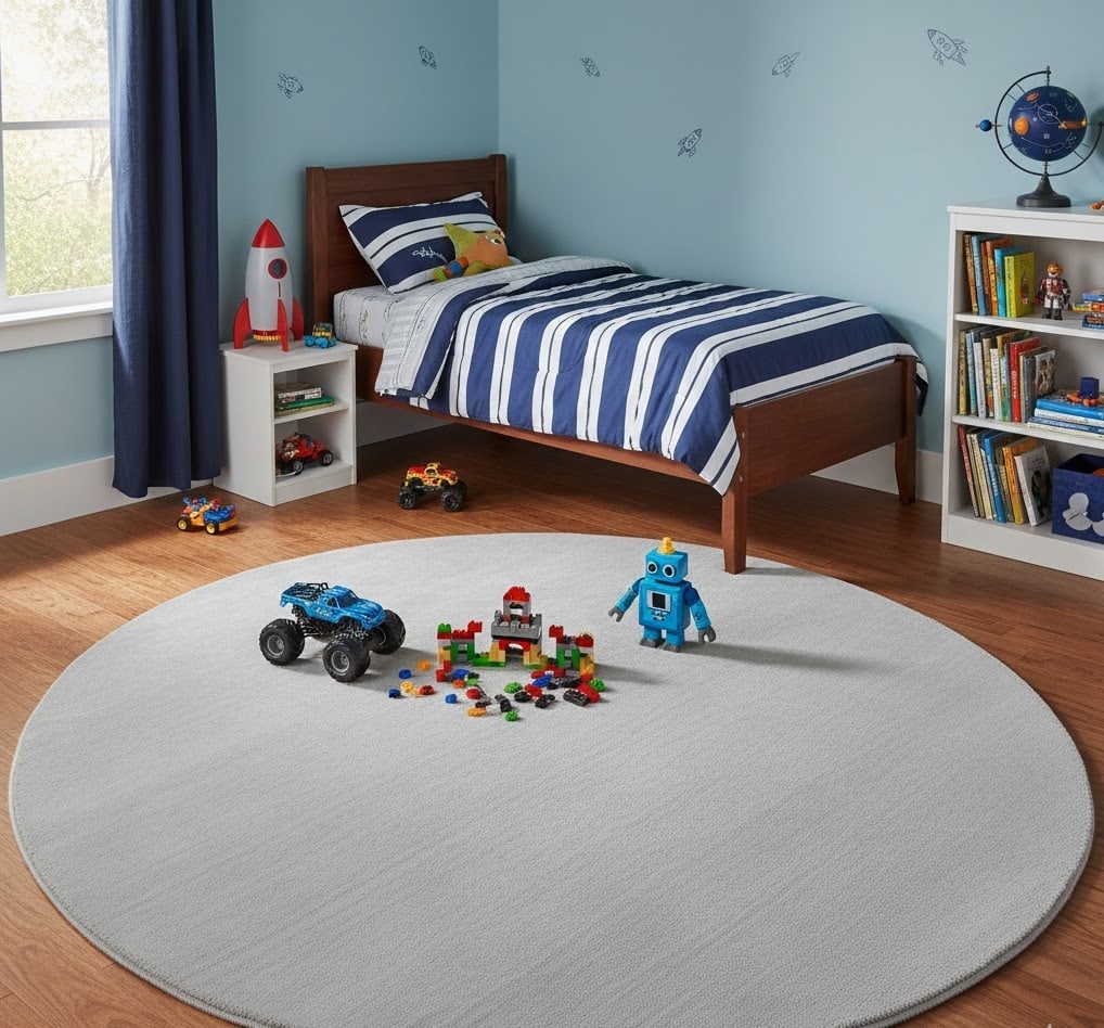 Gray Modern Solid 6X6 Gabbeh Oriental Round Rug - 2