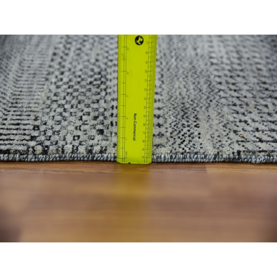 Gray Grass Undyed Wool Design Hand Knotted XL Runner Oriental Rug - 6