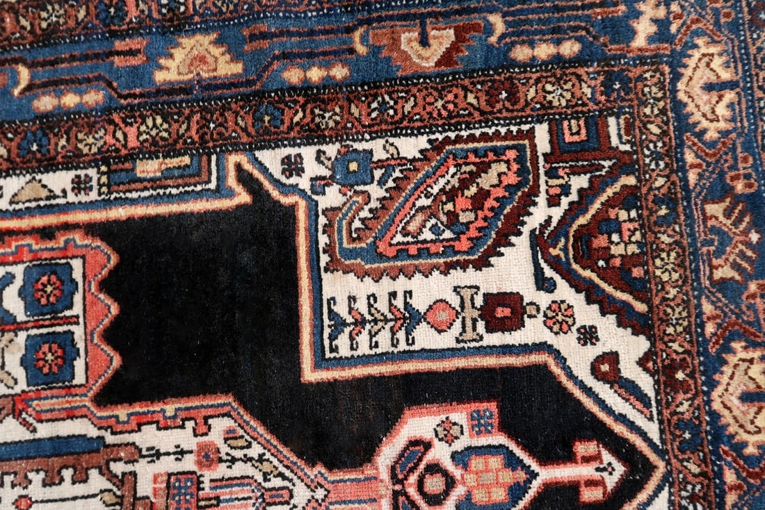 Handmade antique Persian Malayer rug 4' x 6.5' (123cm x 199cm) 1920s - 10