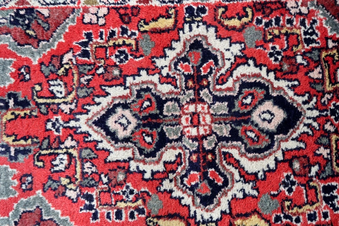 Handmade vintage Persian Hamadan mat 2.1' x 3.6' (67cm x 111cm) 1970s - 5