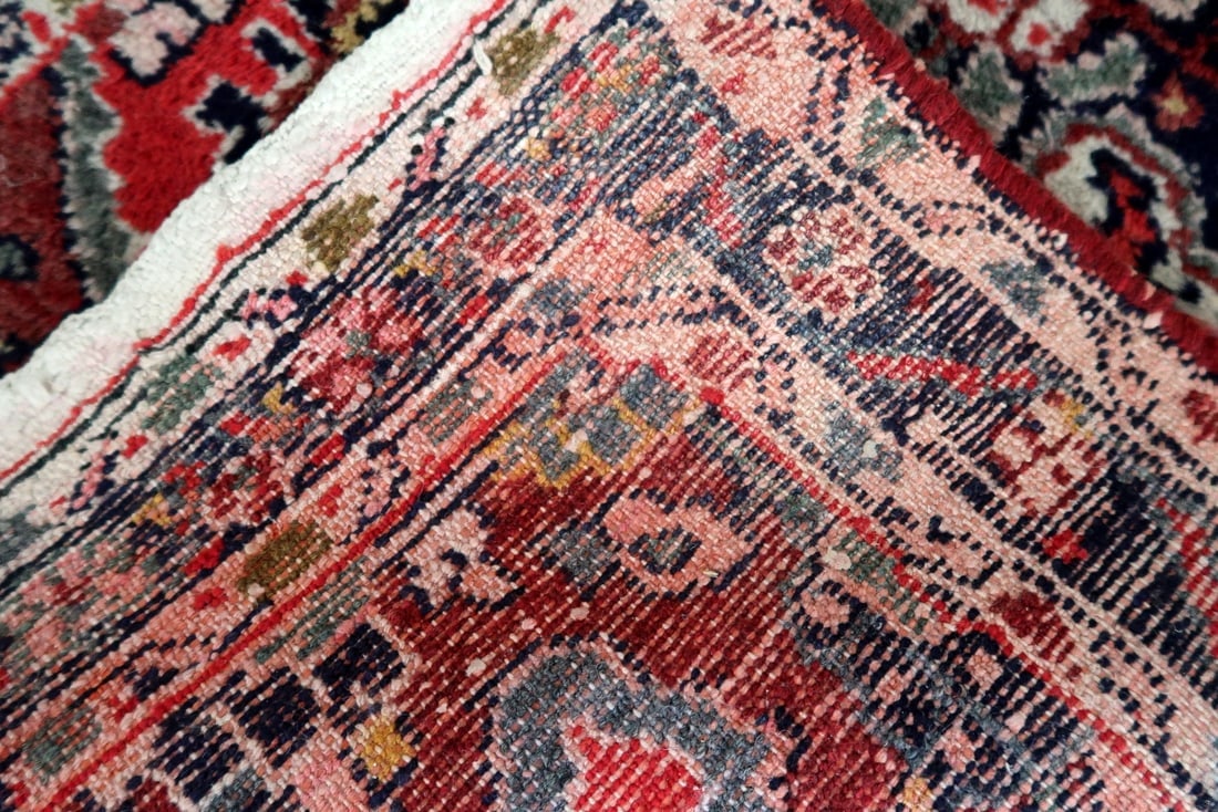 Handmade vintage Persian Hamadan mat 2.1' x 3.6' (67cm x 111cm) 1970s - 8