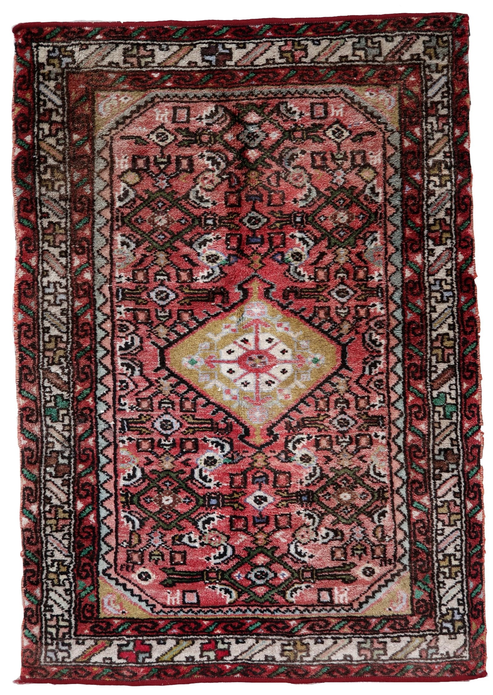 Handmade vintage Persian Hamadan rug 2.3' x 3.7' (73cm x 113cm) 1970s (1 of 12)
