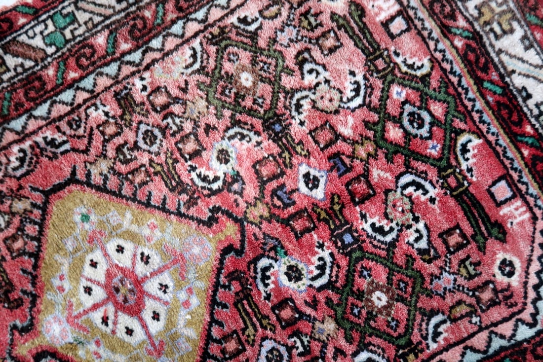 Handmade vintage Persian Hamadan rug 2.3' x 3.7' (73cm x 113cm) 1970s - 4