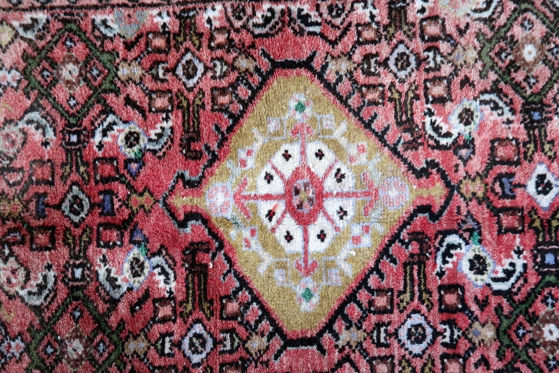 Handmade vintage Persian Hamadan rug 2.3' x 3.7' (73cm x 113cm) 1970s - 5