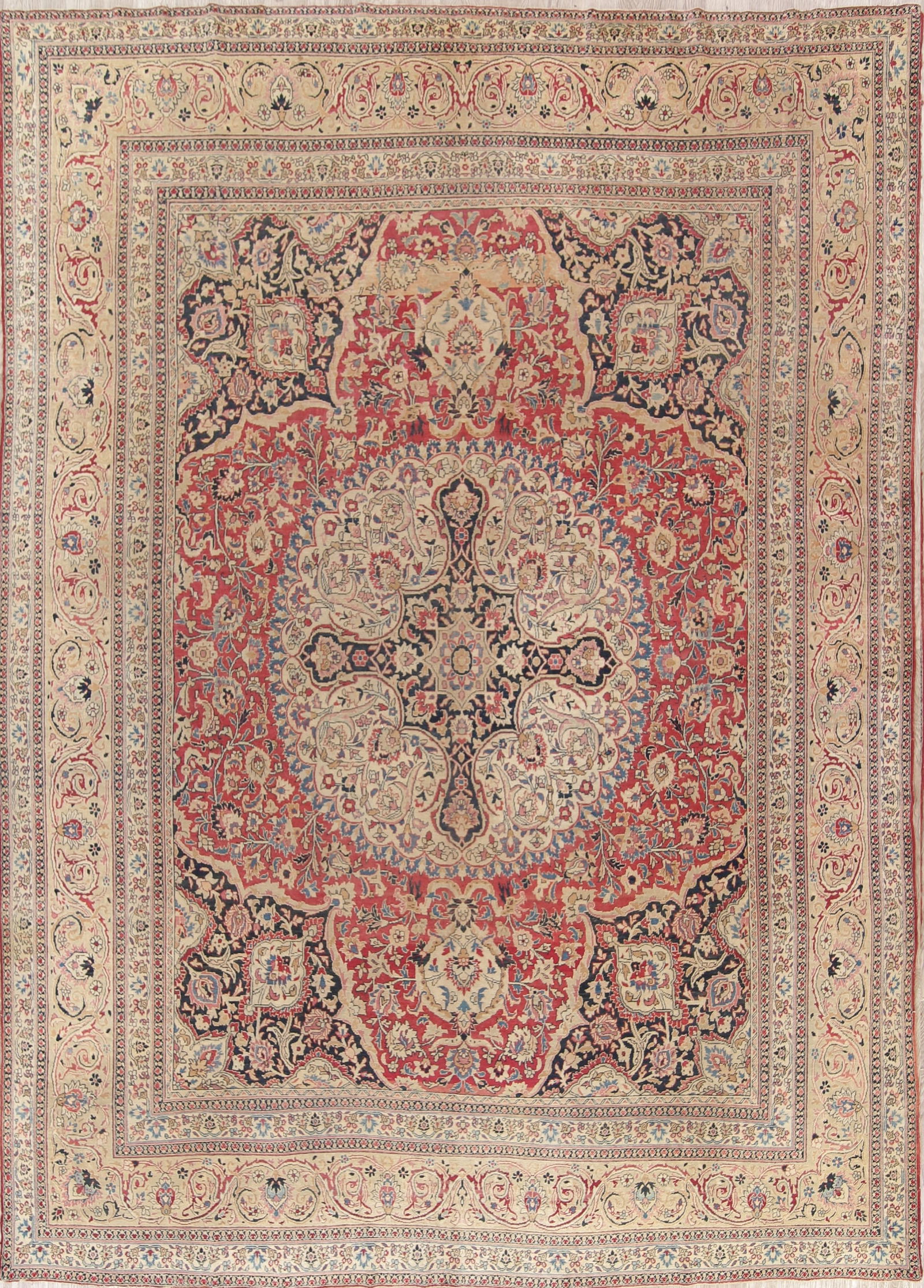 Floral Medallion 10x13 Kerman Ravar Lavar Persian Area Rug (1 of 19)