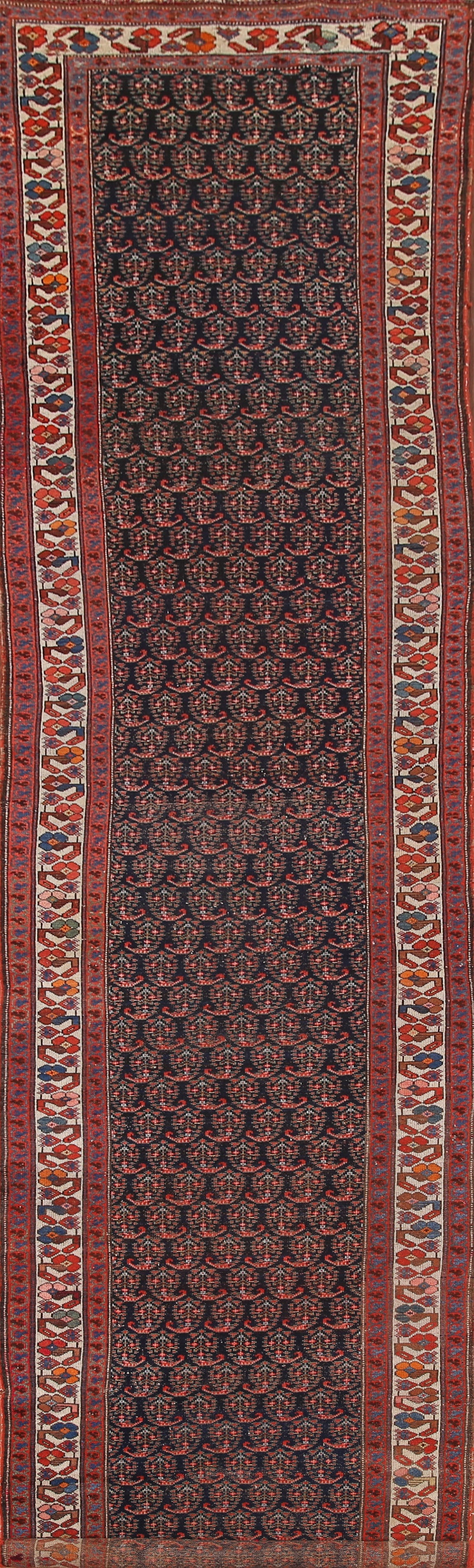 Pre-1900 Vegetable Dye Malayer Persian Runner Rug 4x16 (1 of 19)