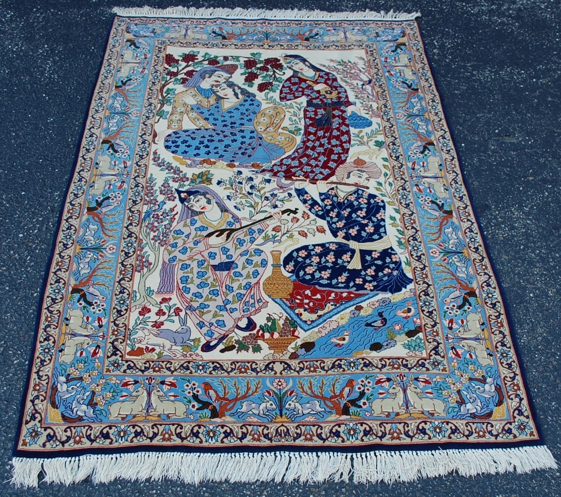 Persian ISFAHAN RUG 3'7"x5'5" (1 of 13)