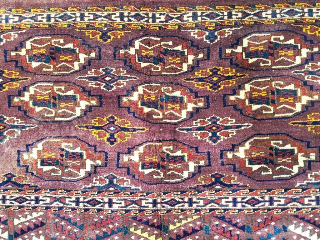 TURKOMAN HAND KNOTTED WOOL RUG - 2