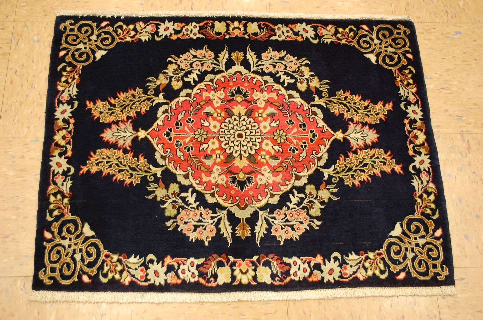 Persian KASHAN RUG 2'2" x 2'10" (1 of 10)