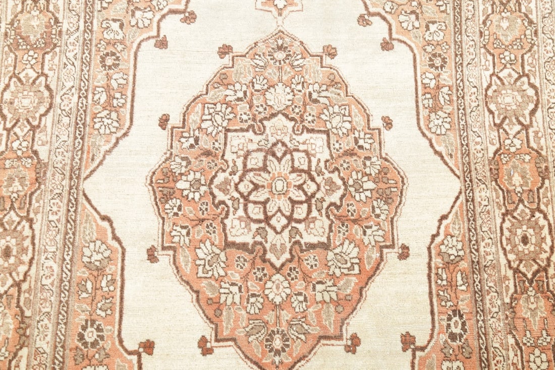 Geometric Ivory 4x6 Tabriz Haj jalili Persian Area Rug - 12