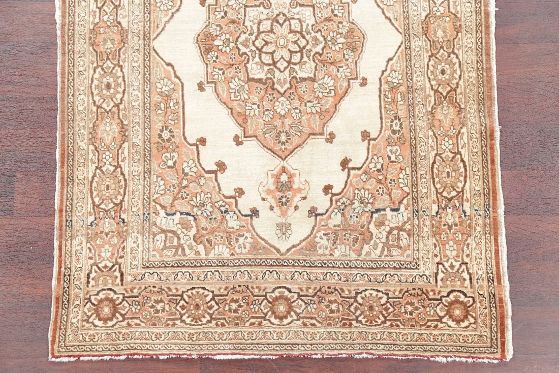 Geometric Ivory 4x6 Tabriz Haj jalili Persian Area Rug - 5