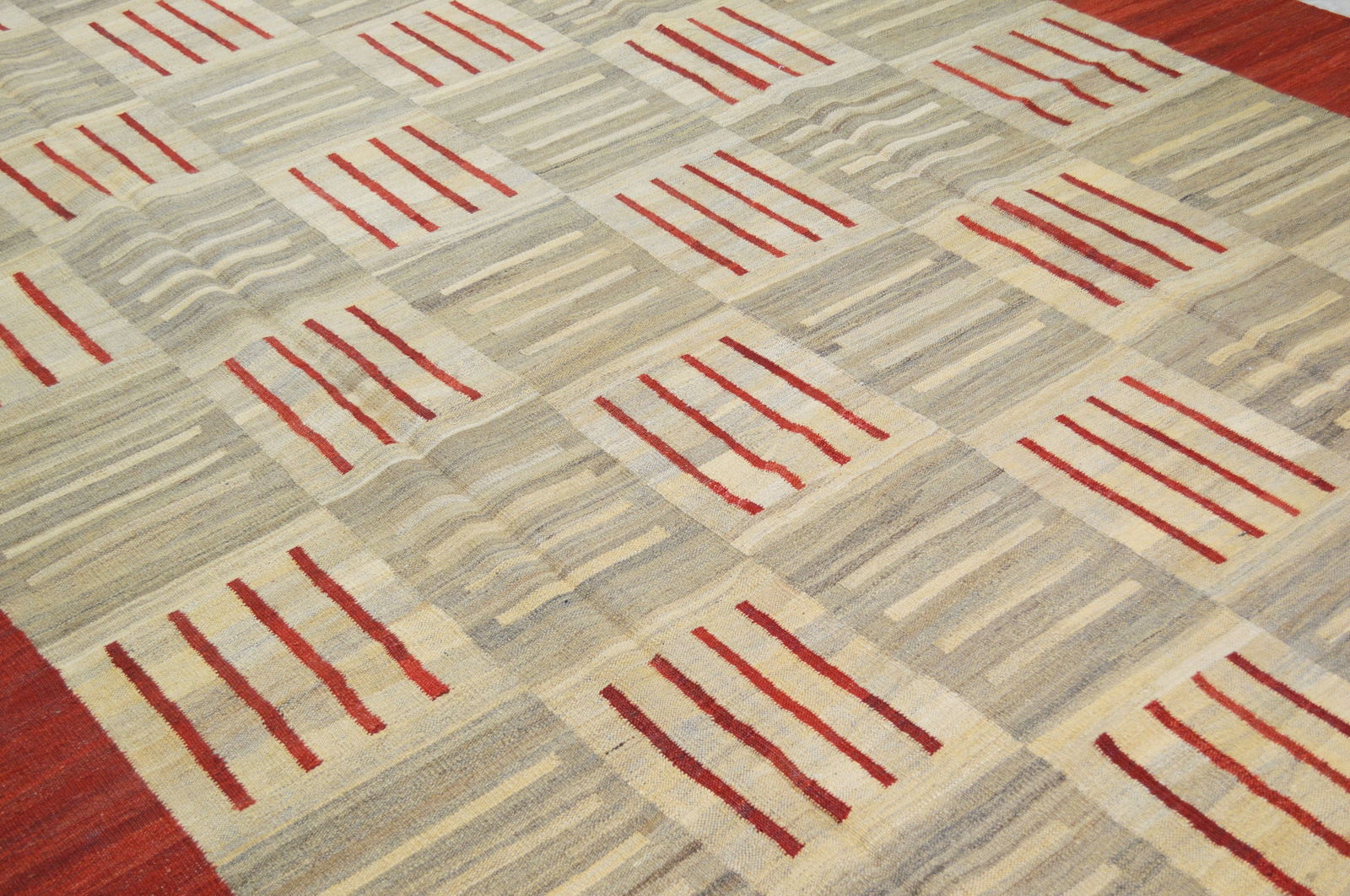 AFGHAN FLATWEAVE WOOL RUG - 2