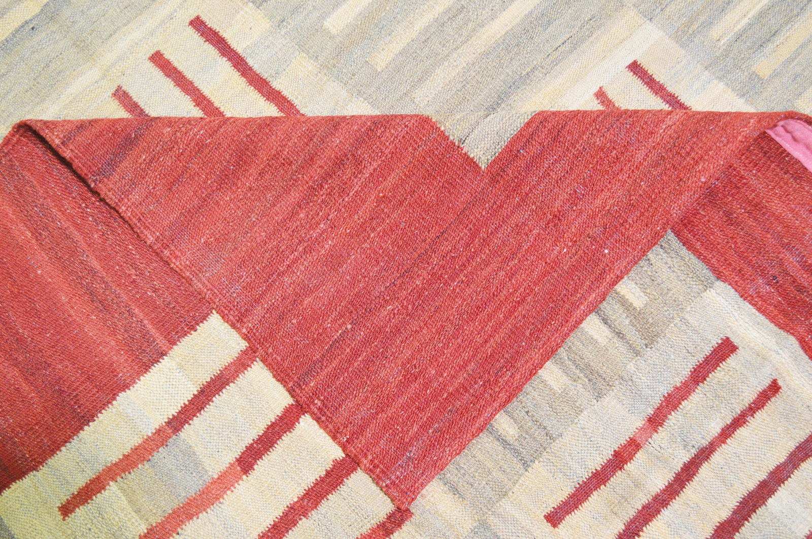 AFGHAN FLATWEAVE WOOL RUG - 4