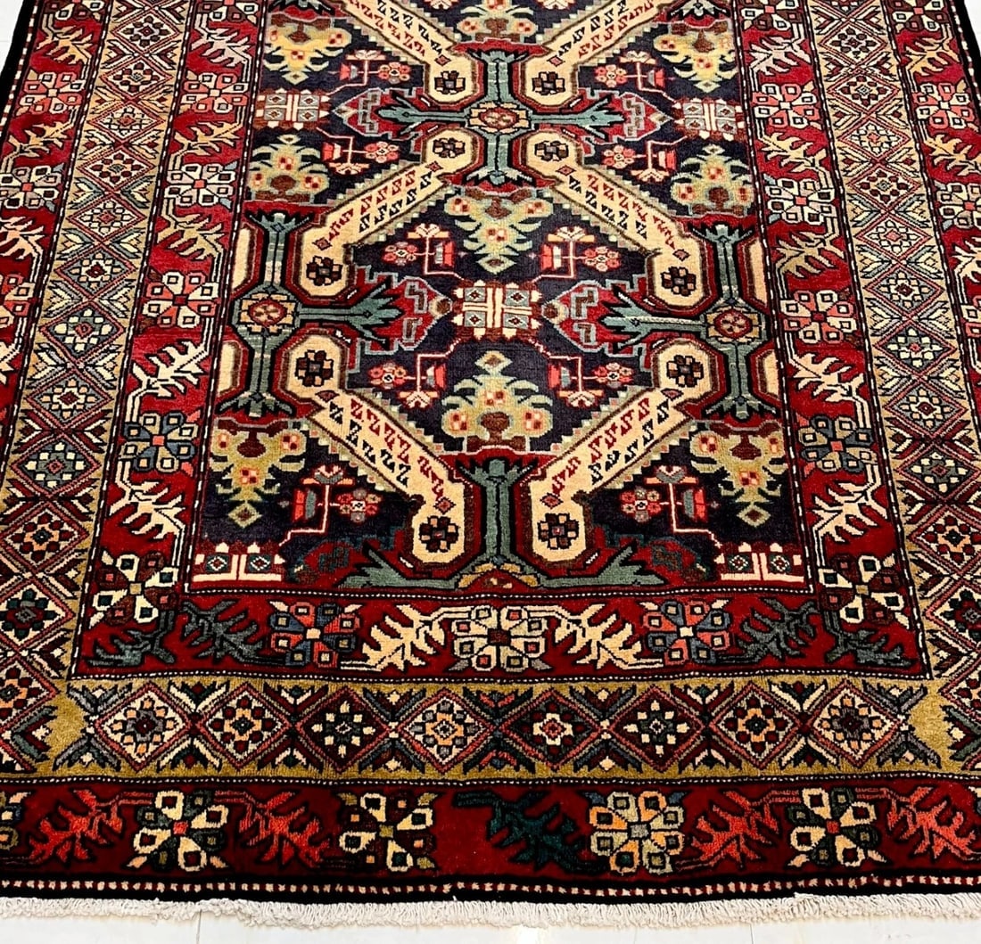 Hand Knotted Persian Azarbaijan Tribal Wool Oriental Area Rug 5'4" x 10'7" - 3