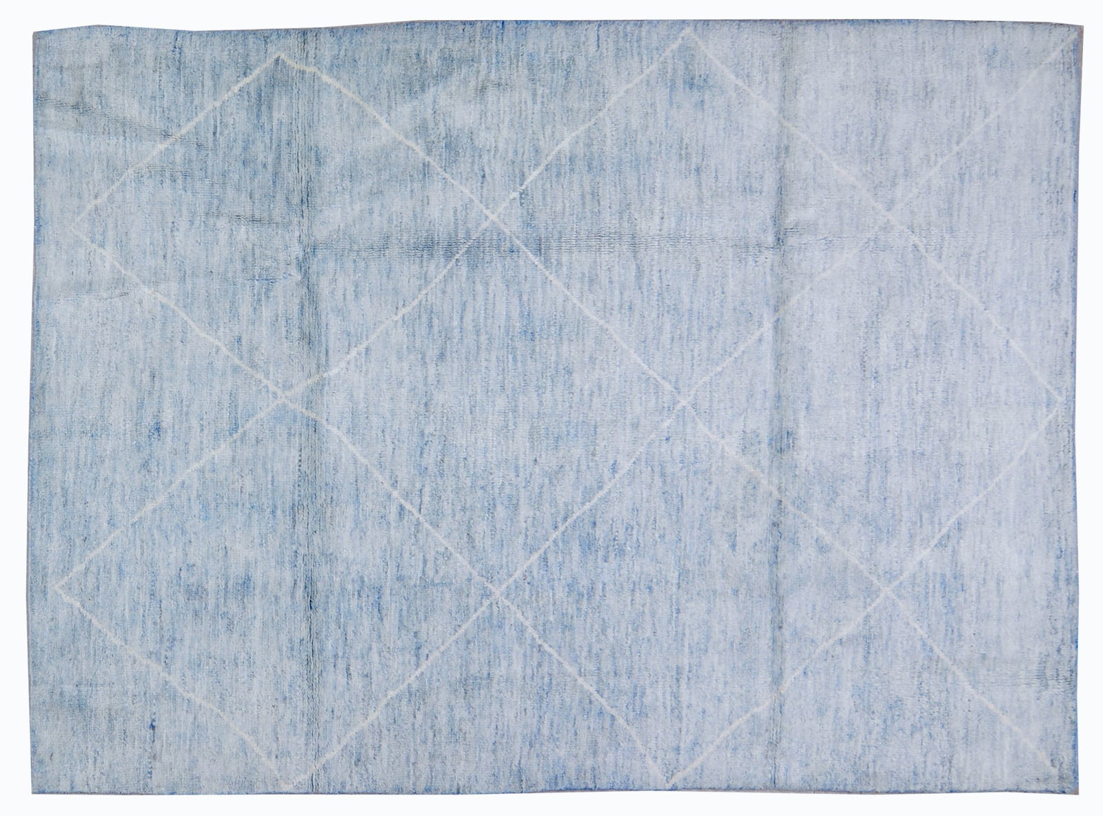 MOROCCAN HAND KNOTTED WOOL RUG: Title: MOROCCAN HAND KNOTTED WOOL RUG Size: 5'8X7'10 Age: NEW Origin: MOROCCAN Material: WOOL Care: PROFESSIONAL Structure: HAND KNOTTED Design: MOROCCAN Reserve: $700.00 Shipping: Domestic: Shi