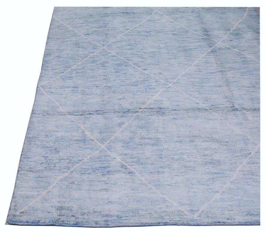 MOROCCAN HAND KNOTTED WOOL RUG - 4