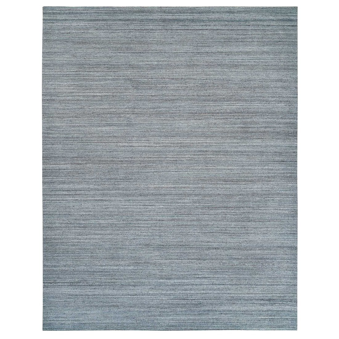 Arsenic Gray Modern Striae Design Wool Hand Loomed Oversized Rug: Title: Arsenic Gray Modern Striae Design Wool Hand Loomed Oversized RugDescription: This is a truly genuine one-of-a-kind. It has been Knotted for months and months in the centuries-old weaving