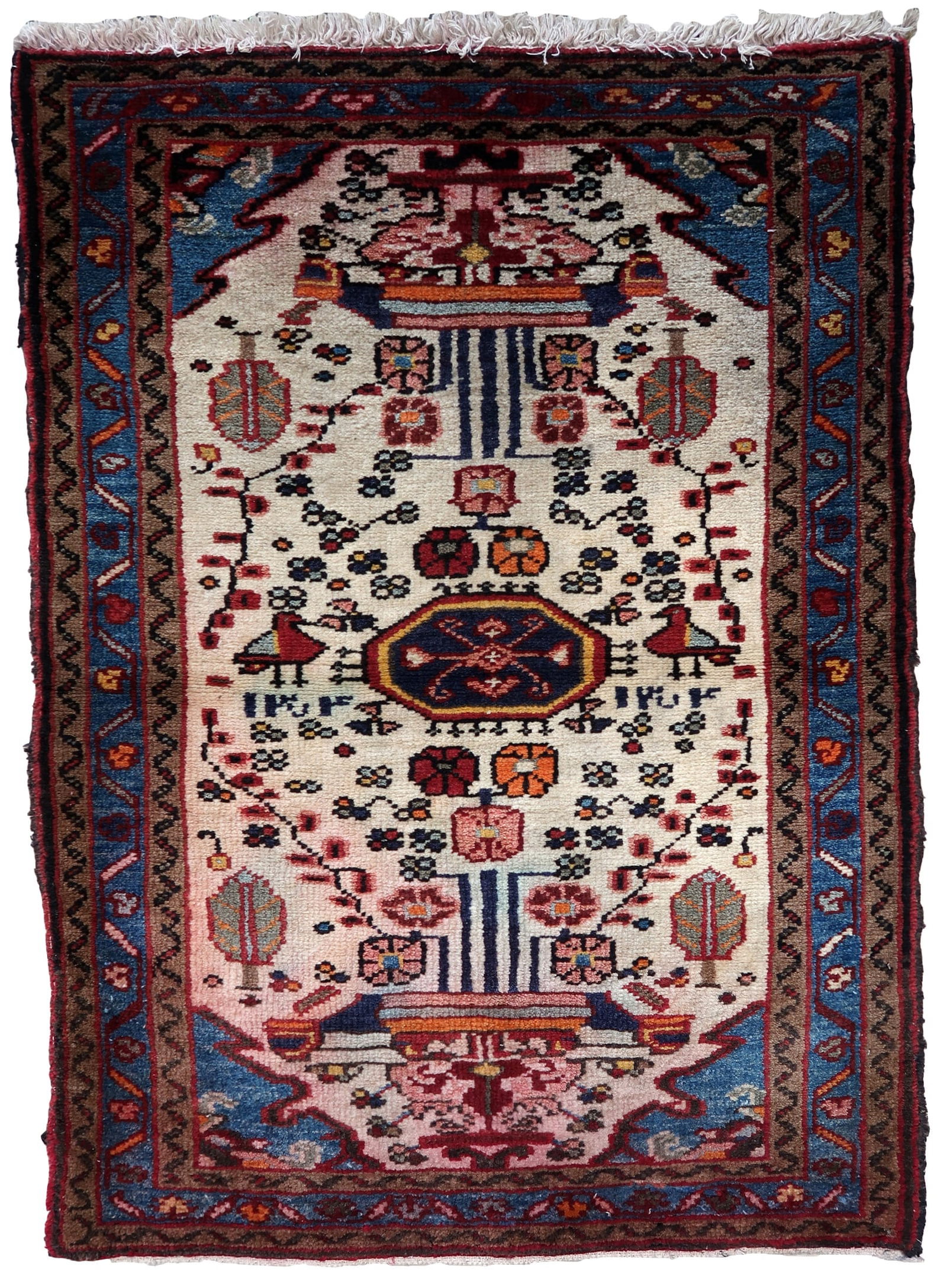 Handmade vintage Persian Mahal rug 2.3' x 3.5' (72cm x 108cm) 1970s (1 of 10)