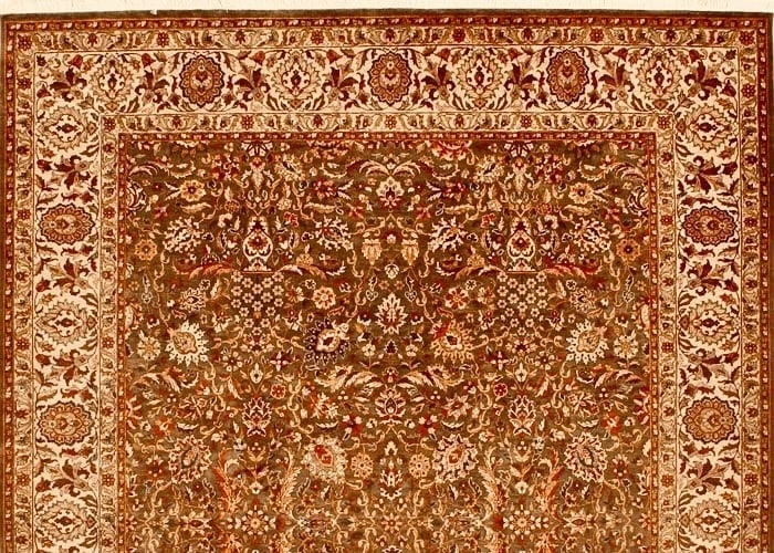 Hand Knotted Indo-Tabriz Rug 8'9"x11'8" Green Wool Oriental Carpet New - 4