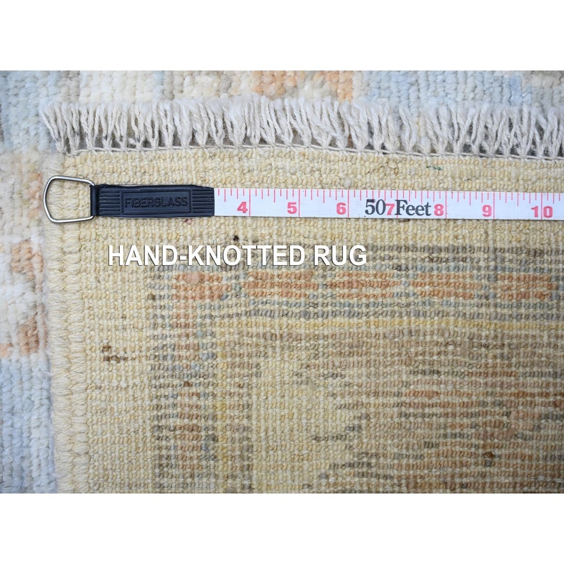 Ivory Afghan Angora Oushak Hand Knotted Wool Oversized Rug - 11