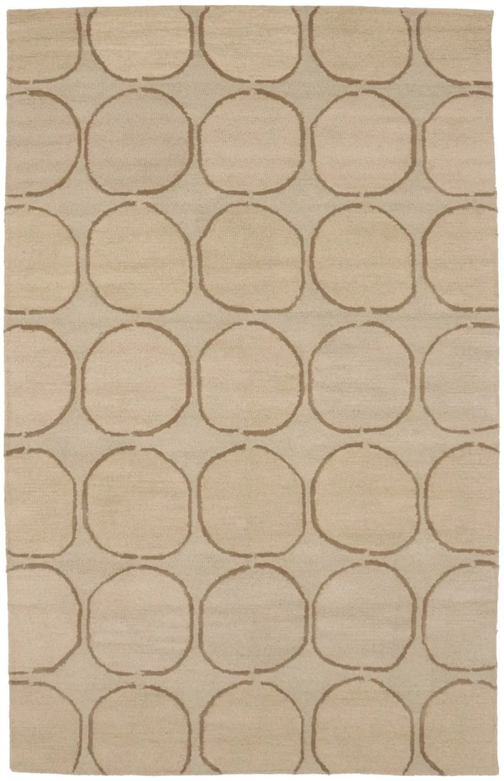 Cream & Brown Abstract 5X8 Hand-Tufted Modern Rug: Title: Cream & Brown Abstract 5X8 Hand-Tufted Modern RugDescription:Cream & Brown Abstract Design 5X8 Hand-Tufted Modern Rug Home Decor CarpetDate/Period: Materials:WoolDimension:5'0 X 8'0 Ft 