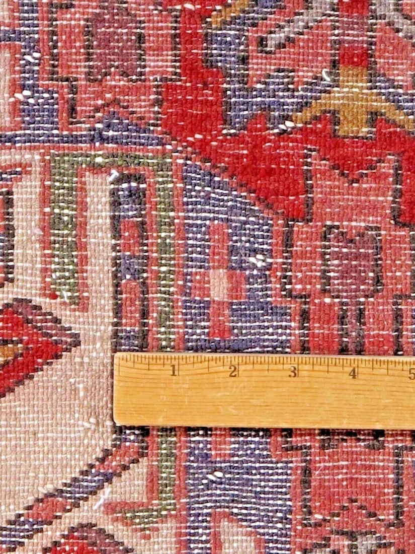 Hand-Knotted Karajeh Runner Red Wool Tribal Geometric Oriental Rug 3'7" x 9'8" - 10