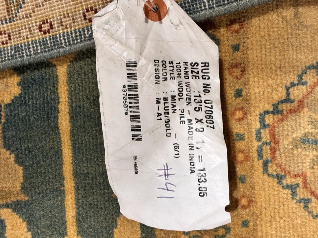 Hand Knotted Indo-Tabriz Blue Oriental Area Rug Wool Carpet 9'11" x 13'5" - 14