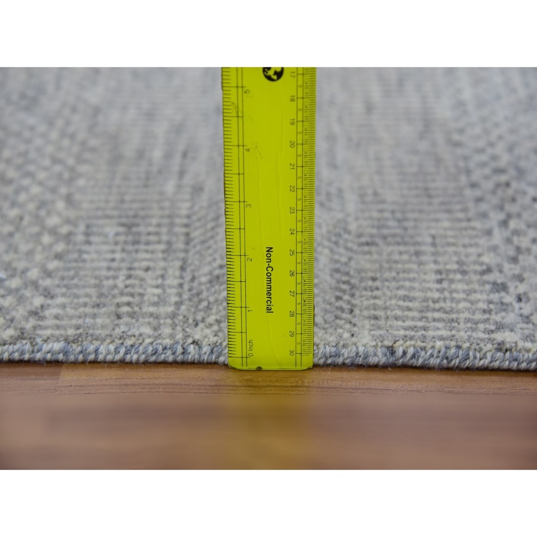 Limestone Gray Hand Knotted Undyed Wool XL Runner Grass Oriental Rug - 6