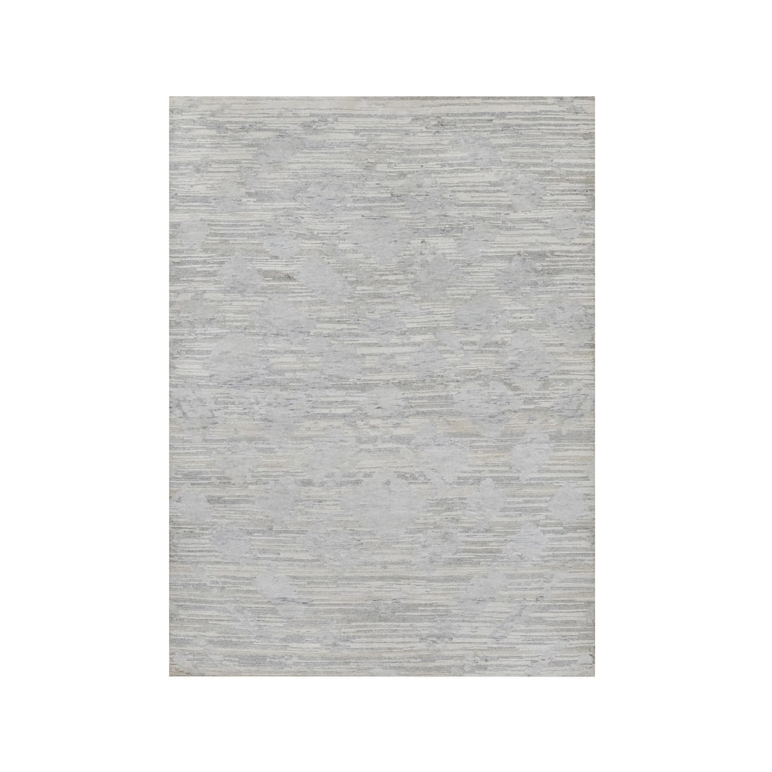 Medium Gray Hand Knotted Modern Design Undyed Natural Wool Rug: Title: Medium Gray Hand Knotted Modern Design Undyed Natural Wool RugDescription: This is a truly genuine one-of-a-kind. It has been Knotted for months and months in the centuries-old weaving