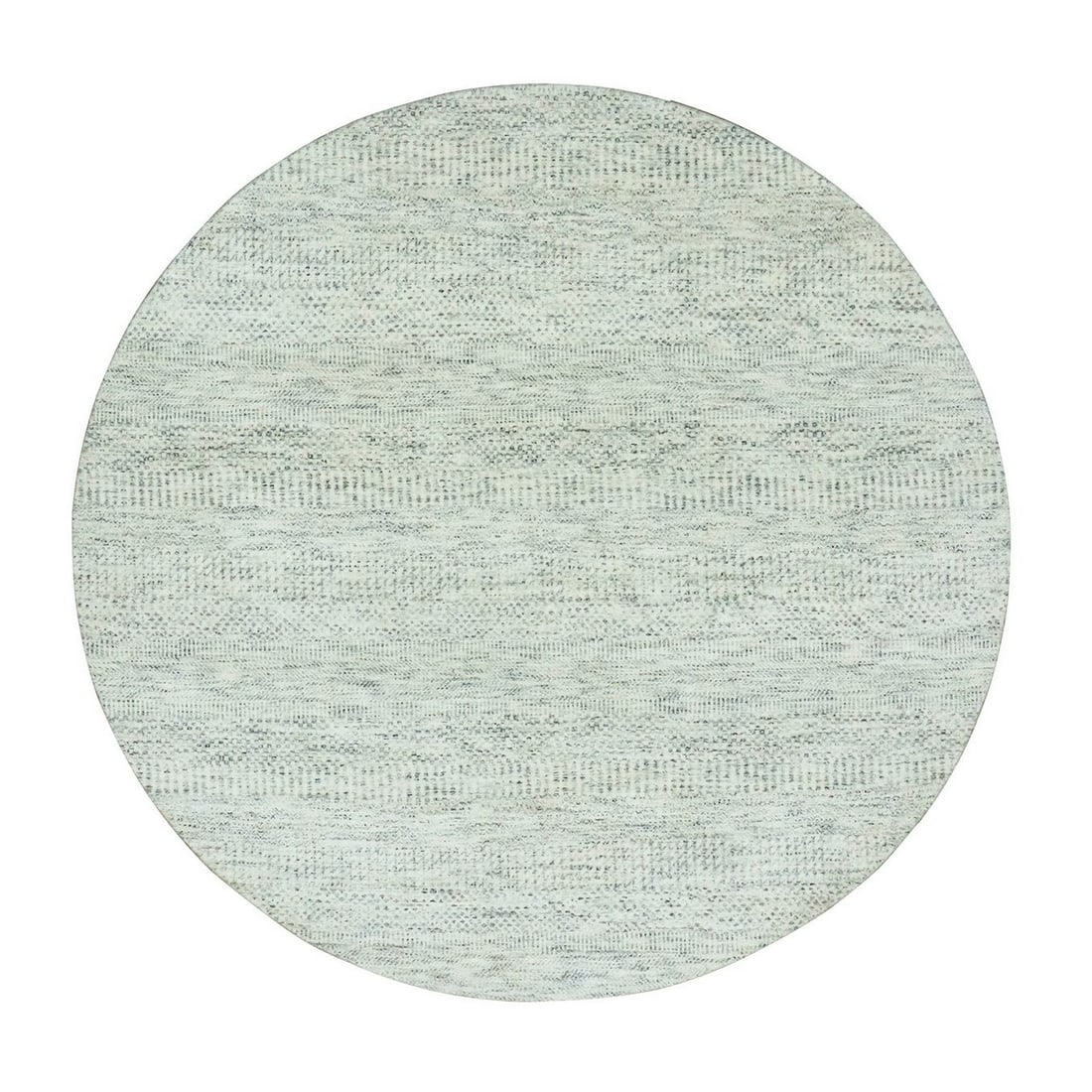 Wickham Gray Hand Knotted Grass Design Modern Undyed Wool Round Rug: Title: Wickham Gray Hand Knotted Grass Design Modern Undyed Wool Round Rug Description: This is a truly genuine one-of-a-kind. It has been Knotted for months and months in the centuries-old weaving cr