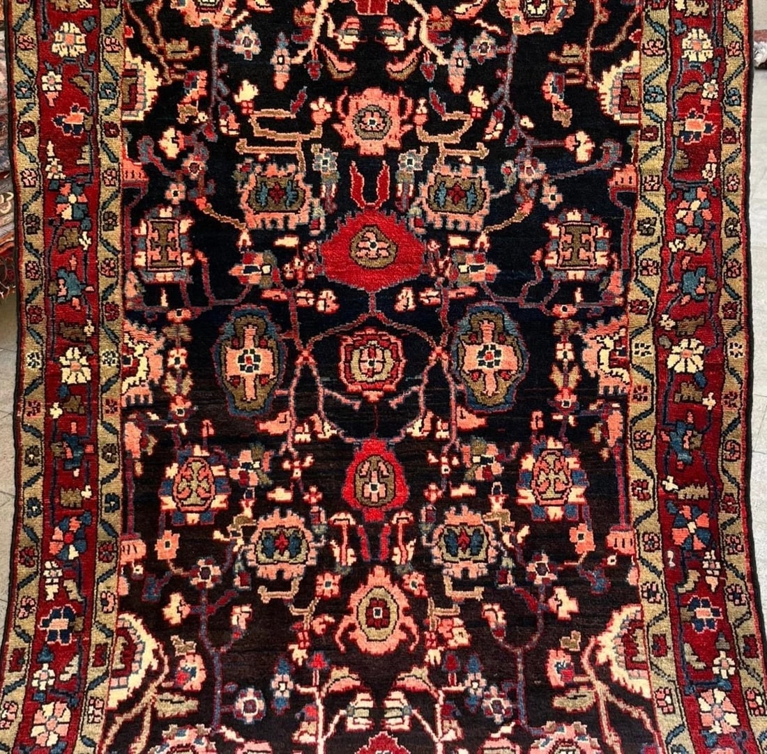 Hand Knotted Persian Tribal Wool Navy Nannaj Oriental Rug 4'6" x 7'10" - 9