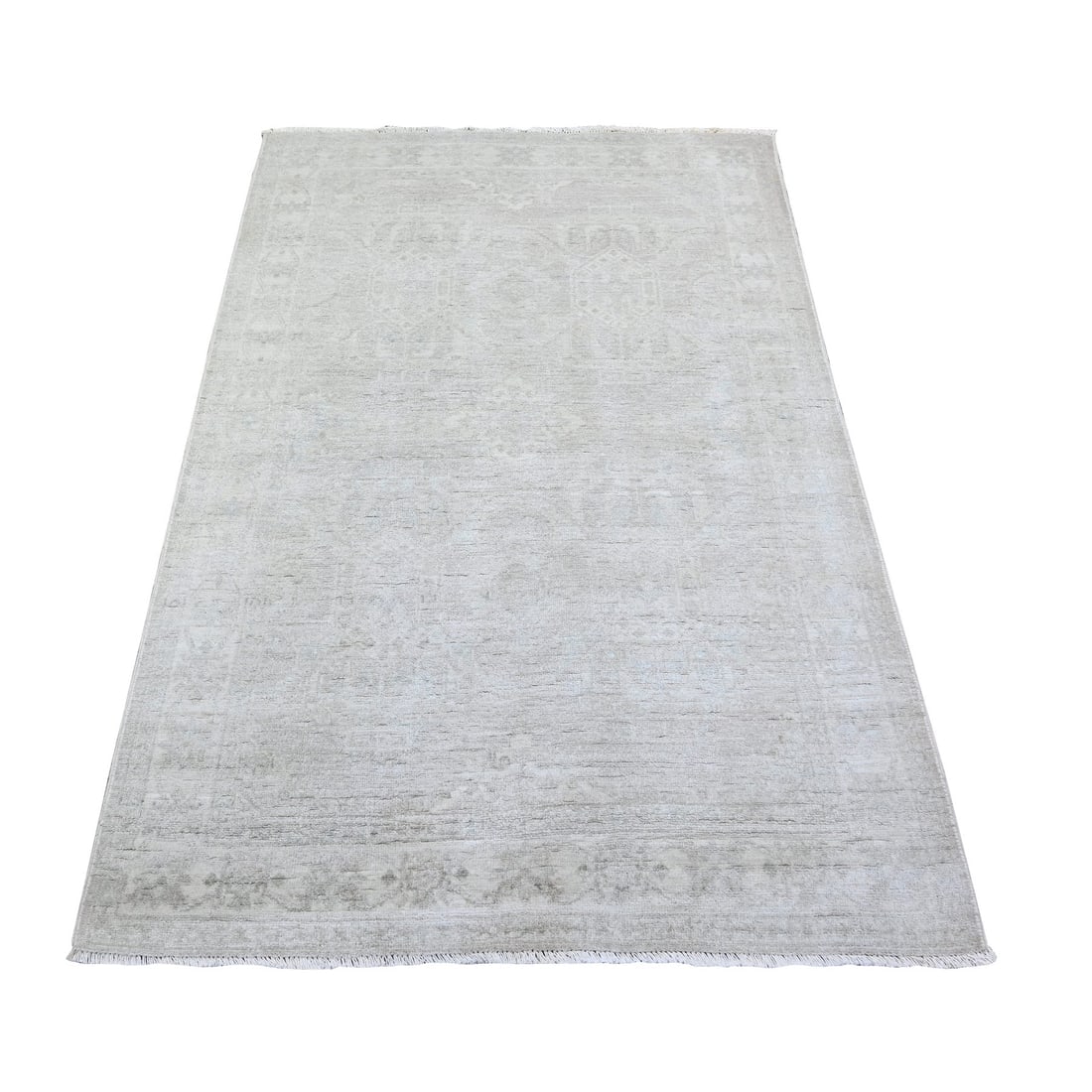 Gainsboro Gray White Wash Peshawar Wool Hand Knotted Oriental Rug (1 of 6)