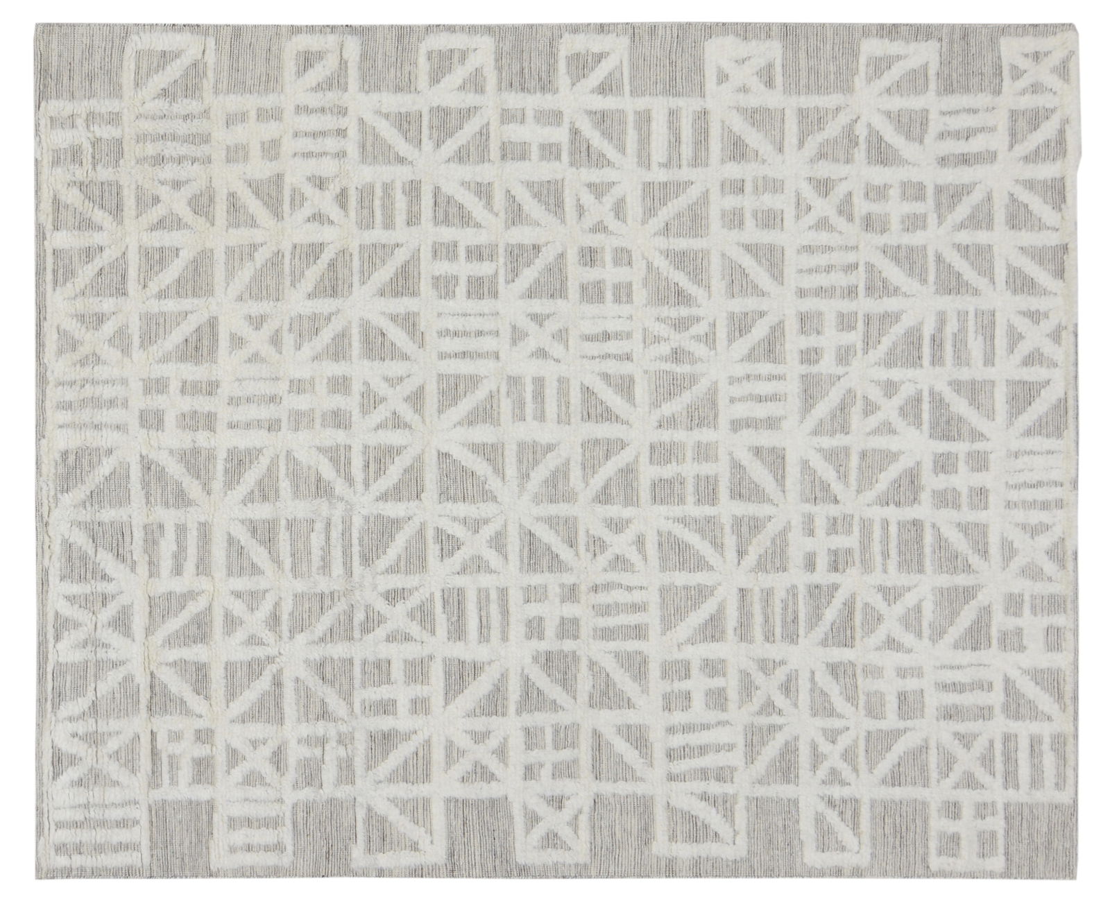 MOROCCAN HAND KNOTTED WOOL RUG: Title: MOROCCAN HAND KNOTTED WOOL RUG Size: 8X9'9 Age: NEW Origin: MOROCCAN Style: ALEPH Material: WOOL Care: PROFESSIONAL Structure: HAND KNOTTED Design: ALEPH Reserve: $975.00 Shipping: D