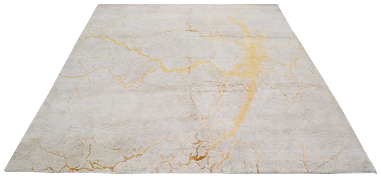 INDIAN HAND KNOTTED WOOL/SILK RUG - 2