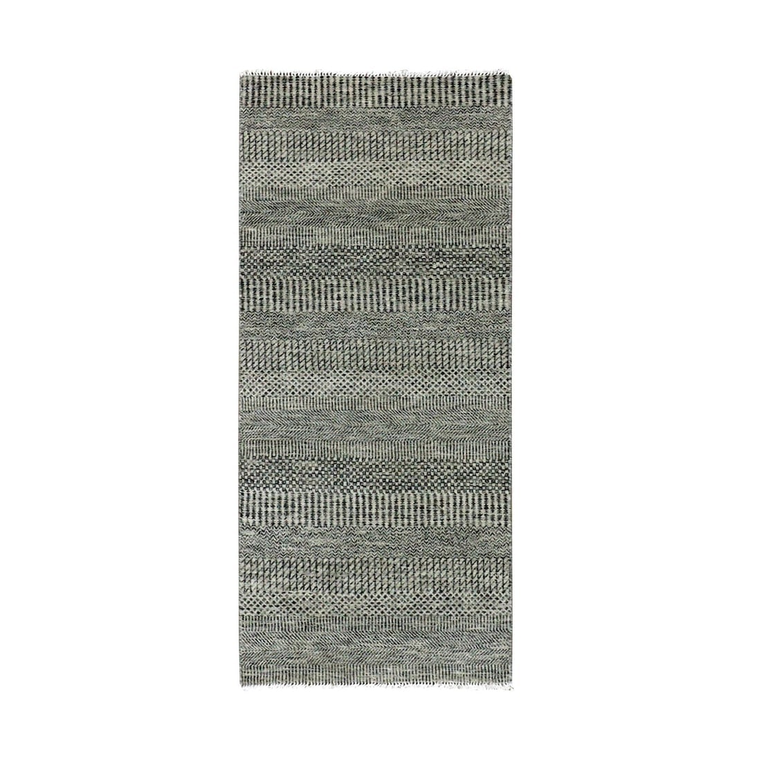 Dove Gray Hand Knotted Undyed Grass 100% Wool Runner Rug: Title: Dove Gray Hand Knotted Undyed Grass 100% Wool Runner RugDescription: This is a truly genuine one-of-a-kind. It has been Knotted for months and months in the centuries-old weaving craftsmanship