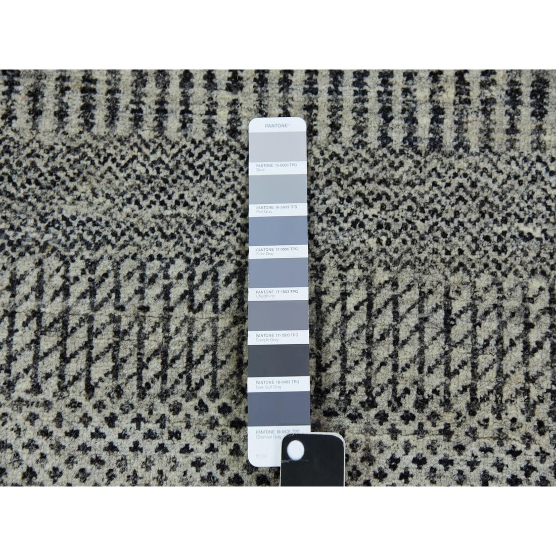 Dove Gray Hand Knotted Undyed Grass 100% Wool Runner Rug - 4