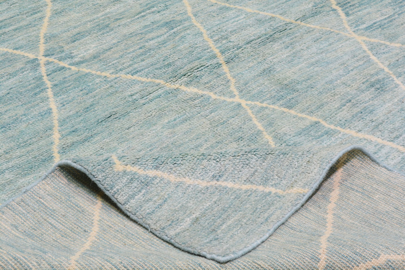 MOROCCAN HAND KNOTTED WOOL RUG - 6