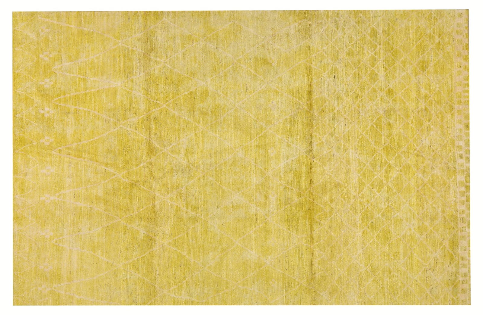 MOROCCAN HAND KNOTTED WOOL RUG: Title: MOROCCAN HAND KNOTTED WOOL RUG Size: 6'7X9'9 Age: NEW Origin: MOROCCAN Material: WOOL Care: PROFESSIONAL Structure: HAND KNOTTED Design: MOROCCAN Reserve: $700.00 Shipping: Domestic: Sh