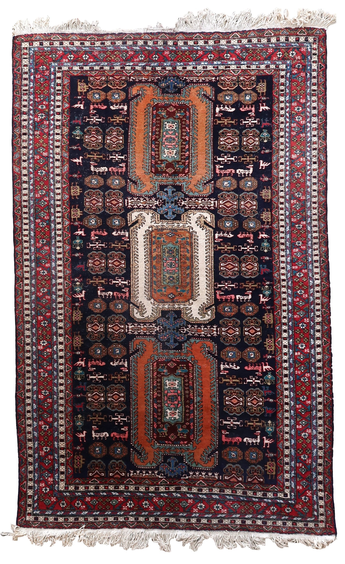 Handmade vintage Armenian Erevan rug 5.5' x 8.8' (169cm x 269cm) 1960s: Title:Handmade vintage Armenian Erevan rug 5.5' x 8.8' (169cm x 269cm) 1960sOrigin:ArmeniaDimension:5.5' x 8.8' (169cm x 269cm)Materials:woolYear:1960sDescription:Handmade vintage Erevan rug from