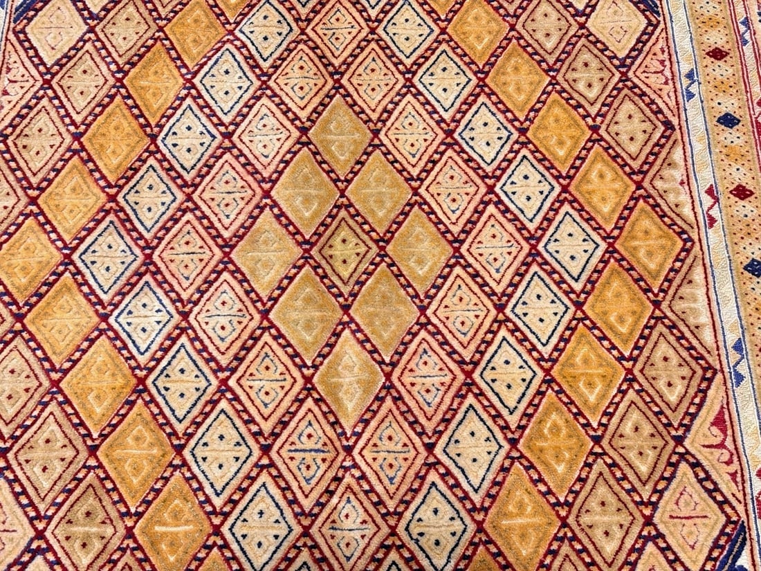 Hand-Knotted Balouch Tribal Wool Geometric Afghan Oriental Area Rug 4'1" x 6'10" - 3